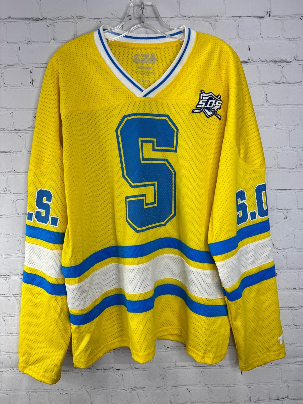 2023 SZA SOS Concert Tour Long Sleeve Hockey Jersey Yellow Hip Hop S.O.S